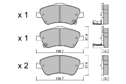 Комплект тормозных колодок AISIN BPTO-1015